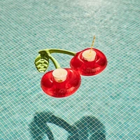 cherry shaped red swimming pool drink holders party adult inflatable pool accessories double kids swimming floating