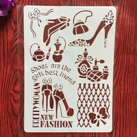 high heels girls shoes a4 2921cm diy stencils wall painting scrapbook coloring embossing album decorative paper card template