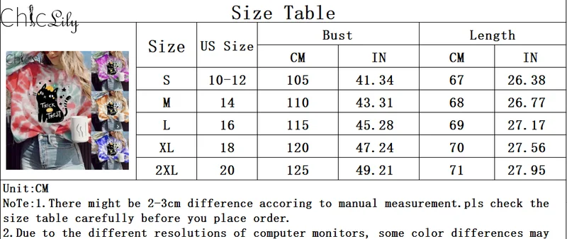 

Chiclily Loose Long Sleeve Gradient Sweatshirt Tie-Dye Hoodie Oversized Crewneck Sweatshirt Animal Print Kawaii Women Top