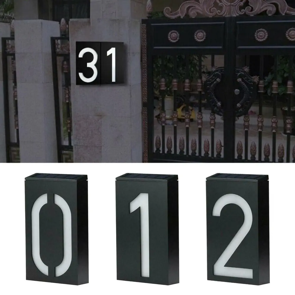 Домашняя Дверная панель светодиодный светильник на солнечной энергии с цифрами