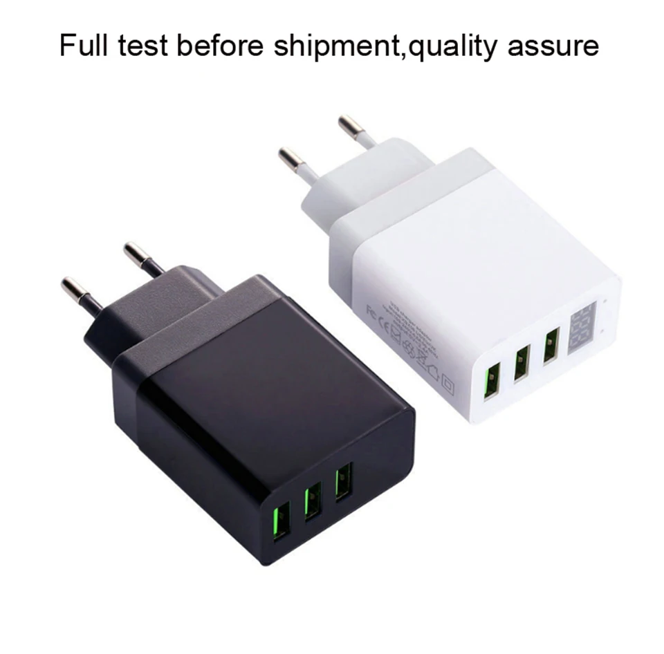 Светодиодный дисплей EU US 3 порта USB зарядное устройство 3 А USB ЗУ для мобильного телефона Быстрая зарядка настенное зарядное устройство для samsung S8 Xiaomi 9