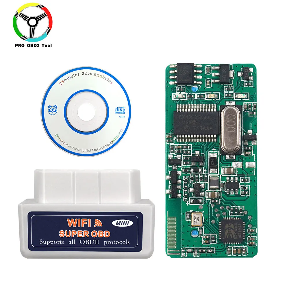 ELM327 V1.5 WiFi OBD2 PIC18F25K80 чип ELM 327 Wi Fi OBDII для Android/IOS/Windows/ПК OBD считыватель