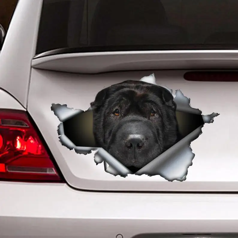 

Black Shar Pei sticker , car sticker , Black Shar Pei decal
