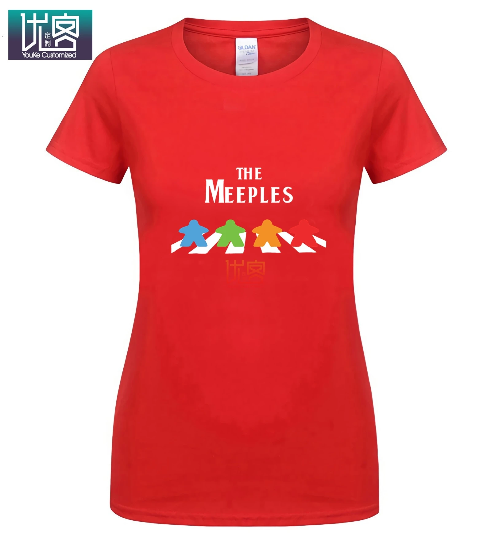 The Meeples, настольная игра, наркоман,, летняя мужская футболка с коротким рукавом, с круглым вырезом, хлопковые футболки, топы, Забавные футболки, хлопковые топы, футболка - Цвет: women red