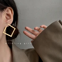 retro minimalist square earrings irregular stud earrings new exaggerated cold wind fashion earring for women opening accessories