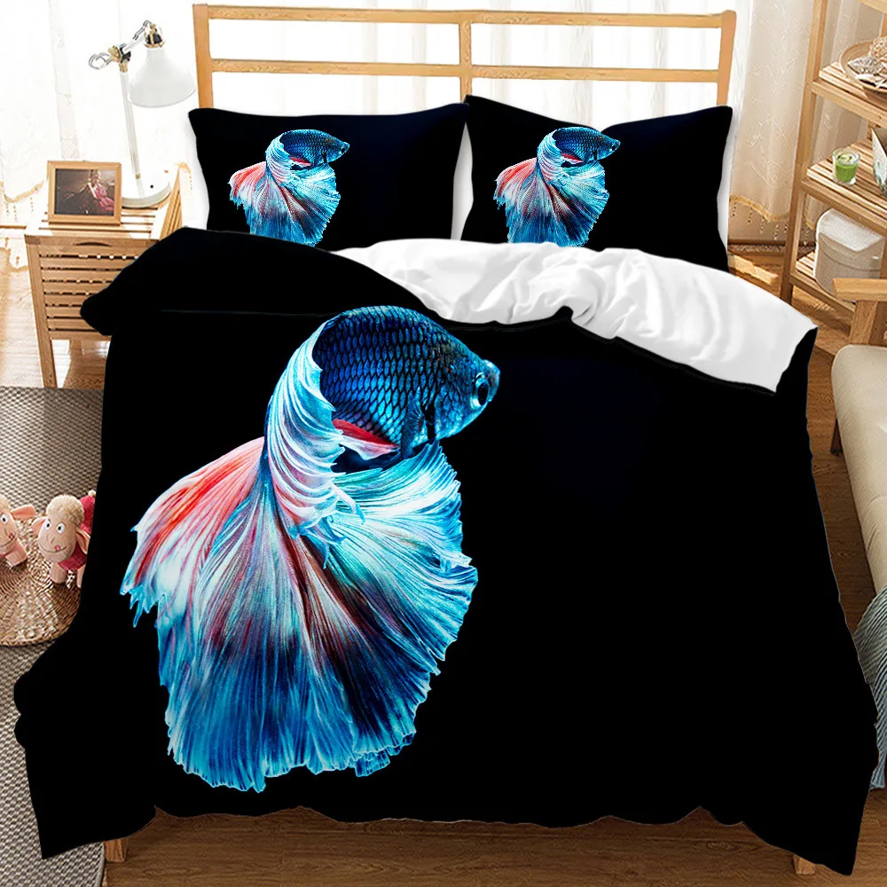 Animals Sea Ocean Fish 3D Print Comforter Bedding Sets Queen Twin Single Size Duvet Cover Set Pillowcase Home Textile Luxury | Дом и сад
