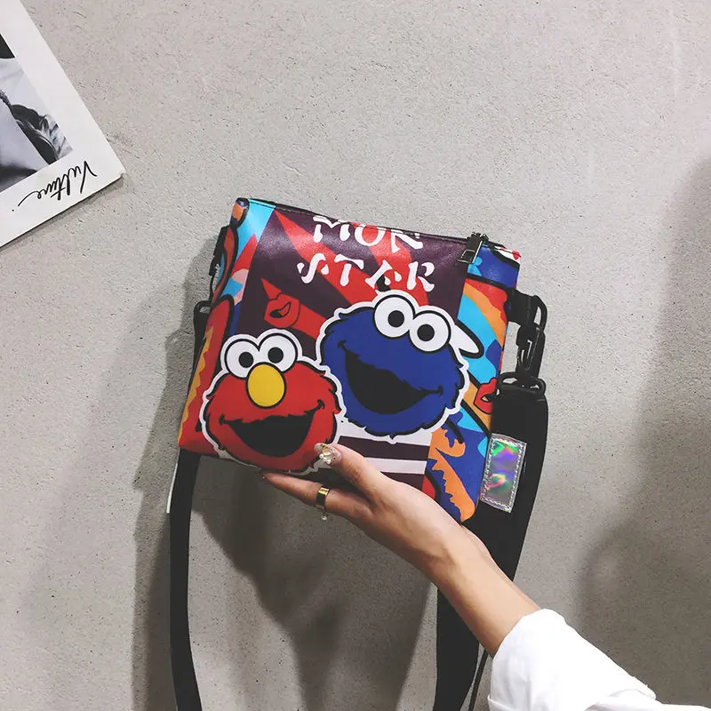 

cartoon canvas bag cartoon printed Shoulder bag casual contracted student shopping bags purses chest bag bolsas femininas wallet