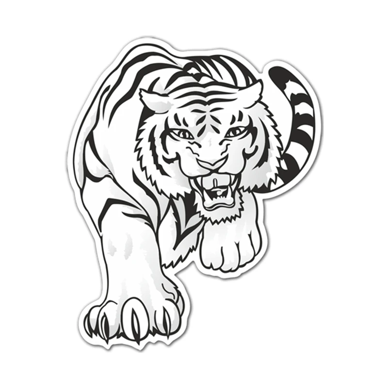 

S41171# Various Sizes Self-adhesive Decal White Tiger Car Sticker Waterproof Auto Decors on Bumper Rear Window