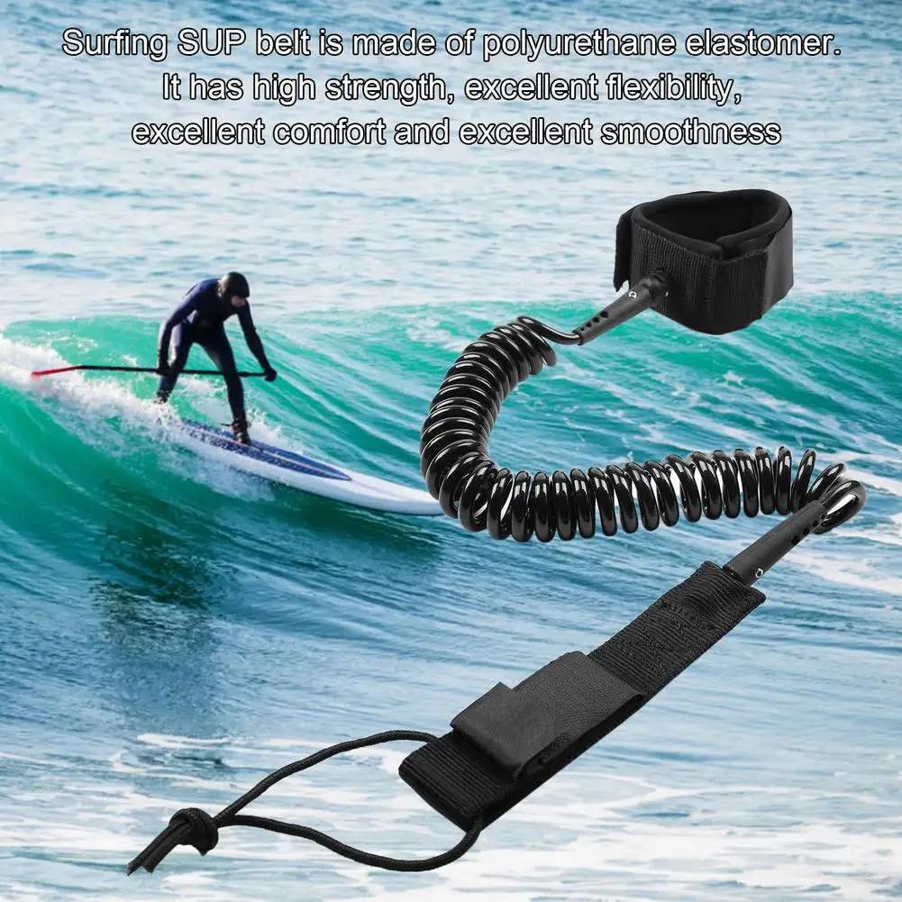 

10 Feet Coiled Surfboard Leash Surfing Stand UP Paddle Board Ankle Leash Sup Board Foot Leg Rope Surfboard Raft Kayak Rope