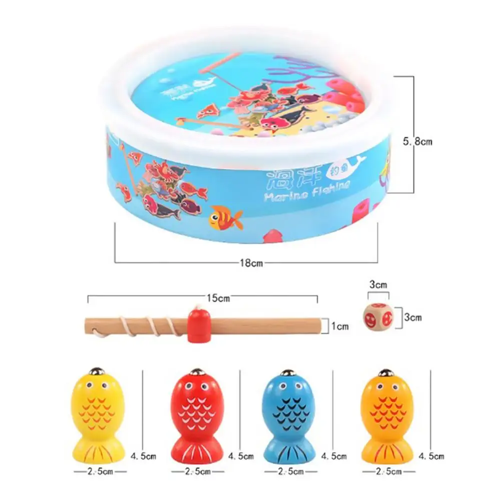

Fishing Toys Wooden Young Children Fishing Toy Three-Dimensional Fishing Children's Angling Set Toys For Children