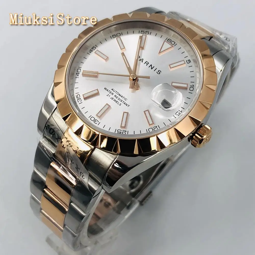 Parnis 2020 Новые мужские Роскошные водонепроницаемые часы из розового золота с