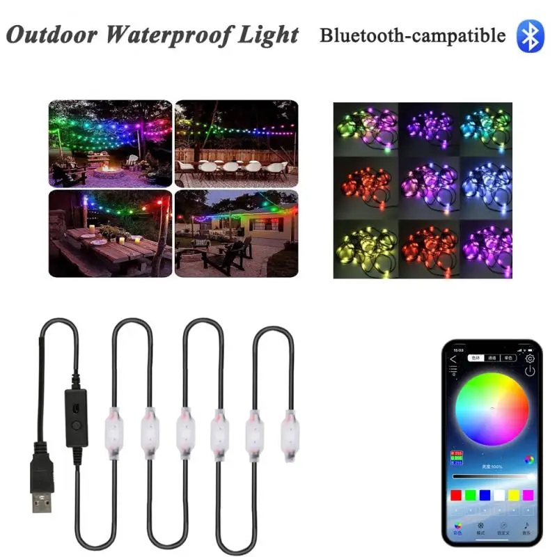 

Светодиодная лента, совместимая с Bluetooth, водонепроницаемая, 12,5 М, RGB 5050