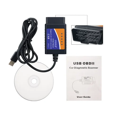 USB-сканер ELM327 V1.5 OBD2 с поддержкой протоколов OBD2, автомобильный диагностический кабель ELM 327 USB V1.5 для систем Windows 7 8 XP