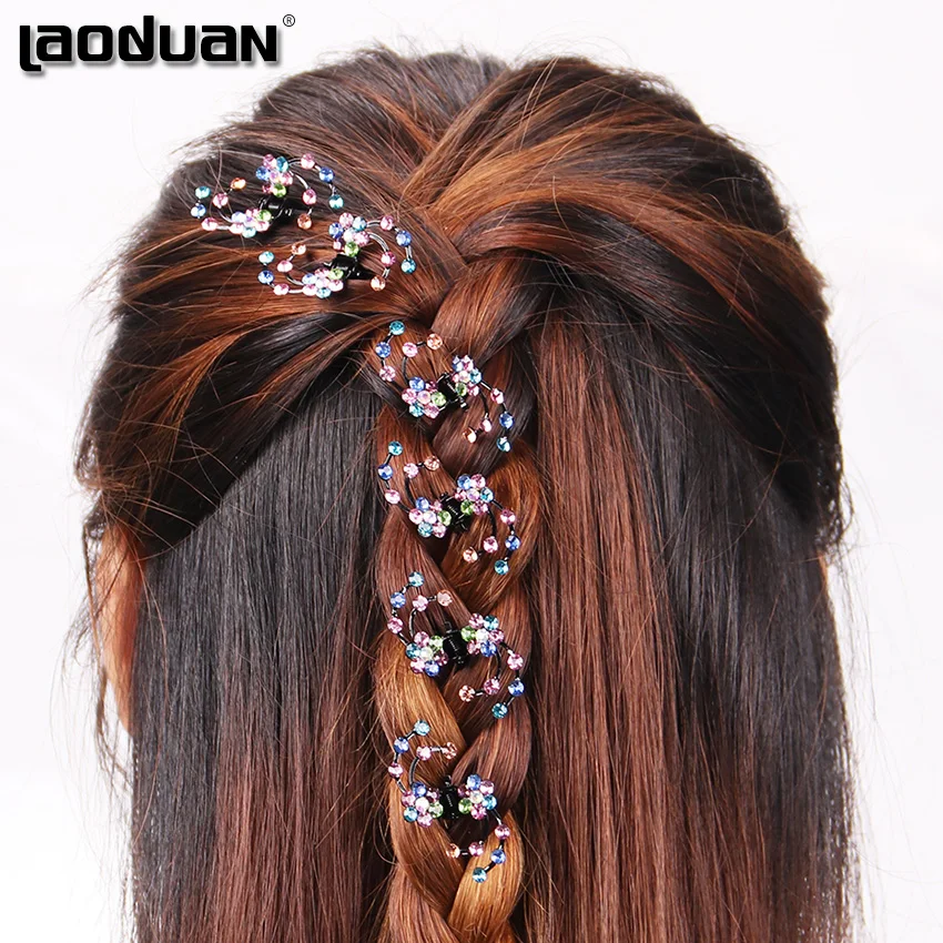 

6PCS/1 pack Wedding Bridal Hair Claws Women Mini Headwear Rhinestone Snowflake Hair Clips Flower Hairpins Hair Accessorie