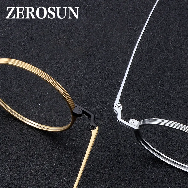 Очки Zerosun мужские титановые небольшие прямоугольные с диоптриями при