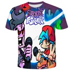 Футболка Funkin для мальчиков и девочек, смешная мультяшная игра синего певица, детская одежда, топ, аниме одежда