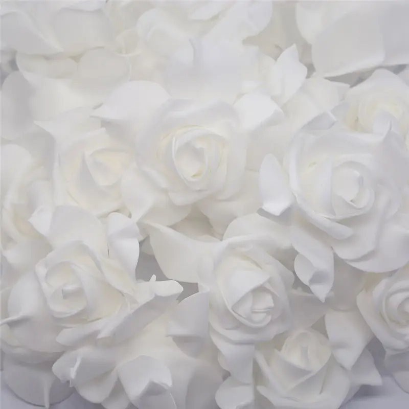 

10pcs-100pcs White 7.5cm PE Foam Rose Flower Head Artificial Flower For Wedding Birthday Party Home DIY Decoration