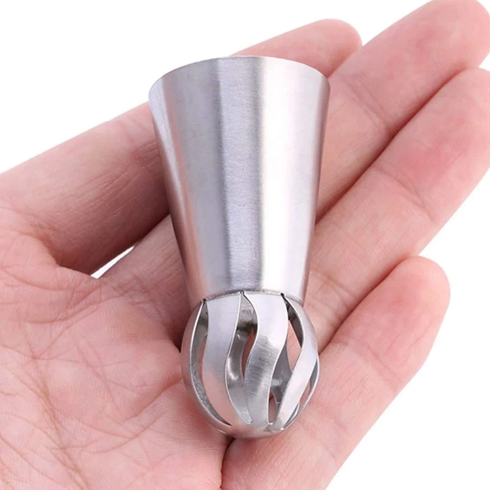 

3PCS Stainless Steel Spherical Bakery Tools Cream Decoration Mouth Set,Cake Decorating Tools Pastry Nozzles Baking Accessories