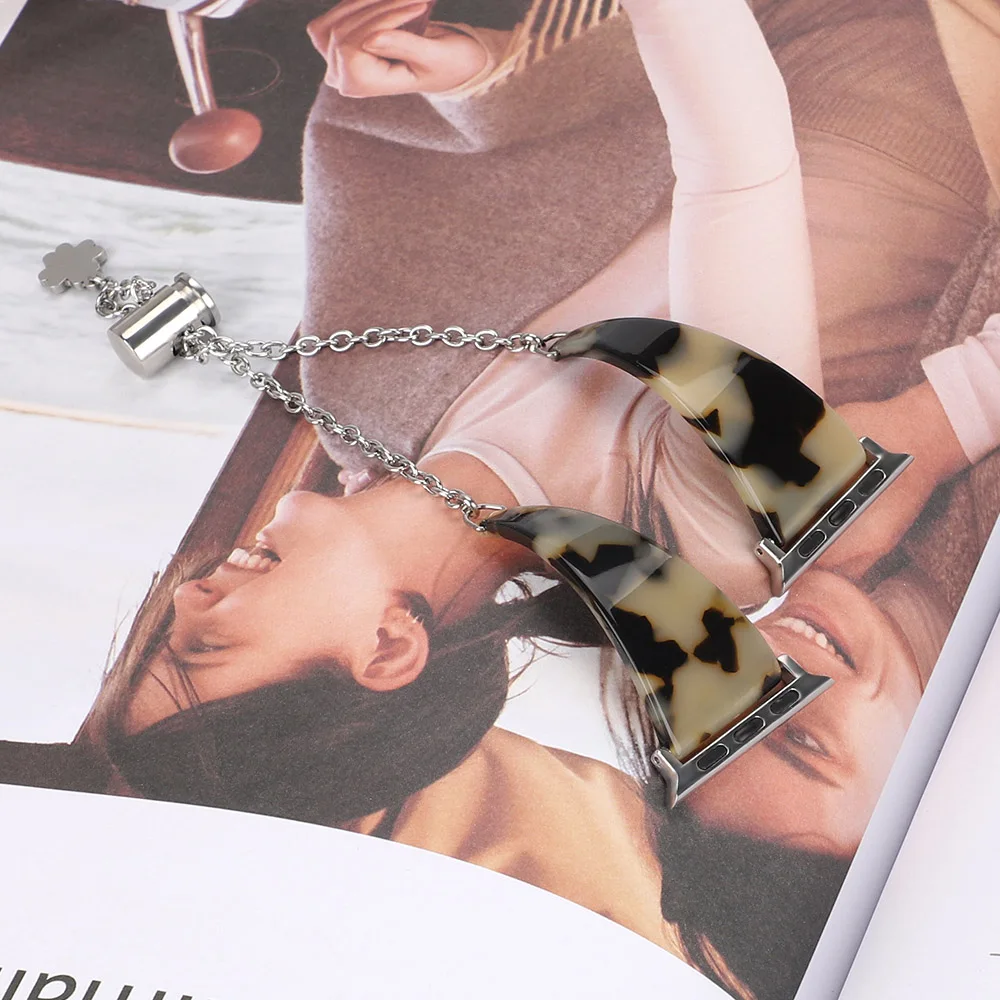 Новый дизайн Женский полимерный браслет с подвеской для Apple Watch Band Series 5 4 3 2