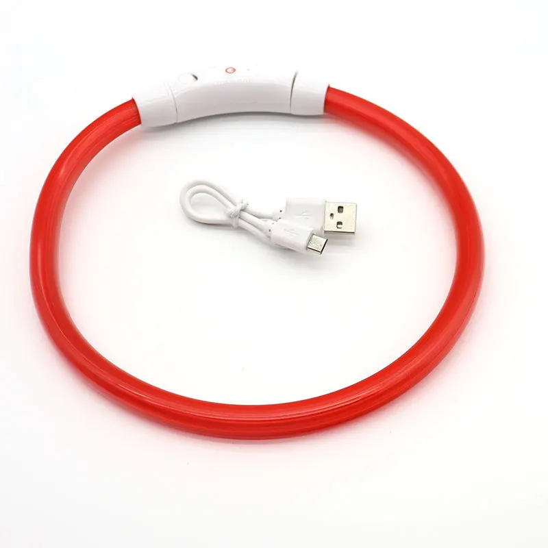 

LED luminous collar PVC collar usb charging dog night aperture pet luminous collar anti-lost
