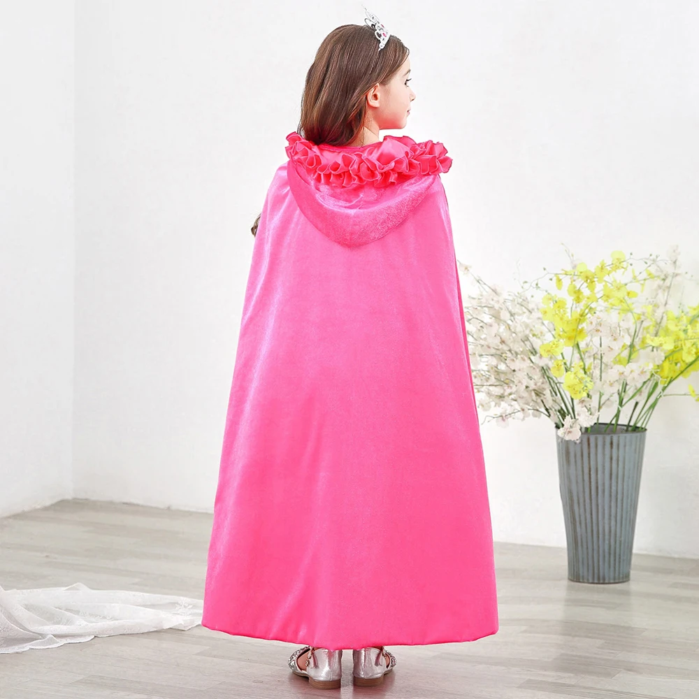 

Christmas Girls Princess Cloak Cute Velvet Hooded Long Shawl Halloween Cosplay Kids Costumes Fancy Fairy Cape Children Clothing