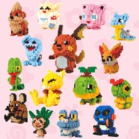 pokemon brick pikachu squirtle charizard bulbasaur diy model mini building blocks anime figures toys action figures