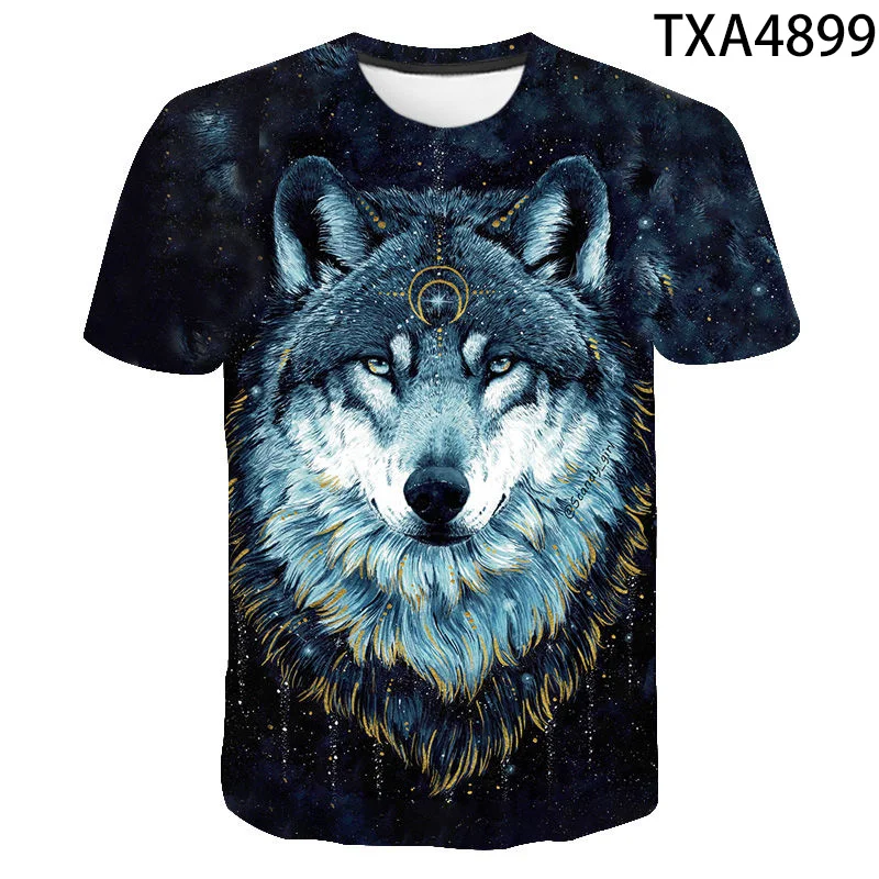 

Classic Style Wolf 3D Printed Tshirt Men Women Wear Material Soft And Com Tops Boy Girl O-Neck Streetwear Tee Kids Cool T-Shirt