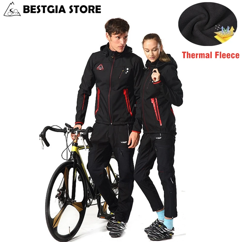 Термобелье из флиса для велоспорта зимняя одежда мужчин и женщин