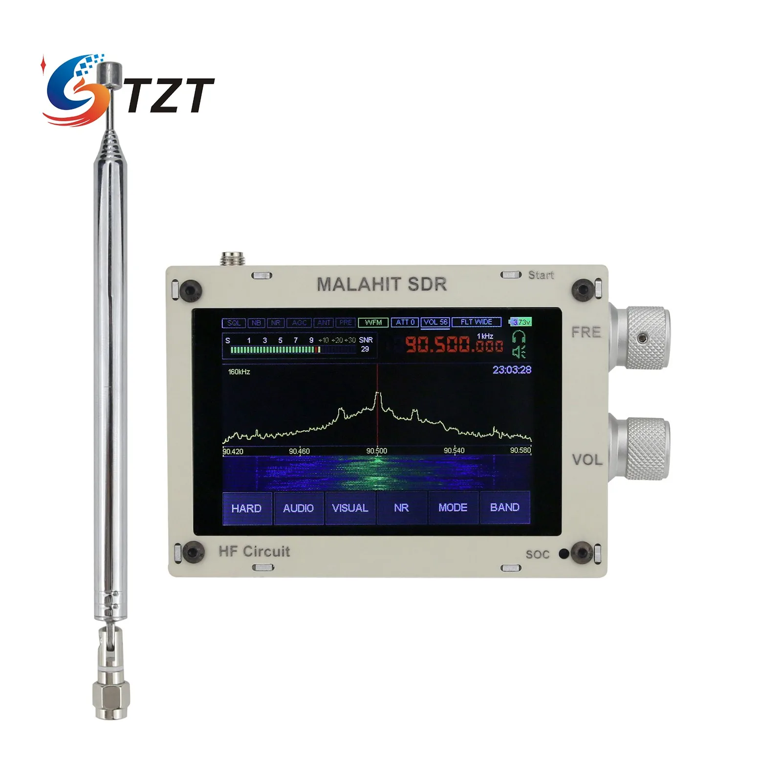 1.10C 50KHz - 2GHZ Malachite Malahit SDR Radio DSP Receiver AM/SSB/NFM/WFM+Speaker + Battery +Metal Case Expansion Board | Электроника