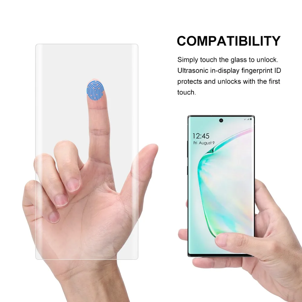Закаленное УФ-стекло для Samsung Galaxy Note 10 изогнутая защитная плёнка с нанопокрытием