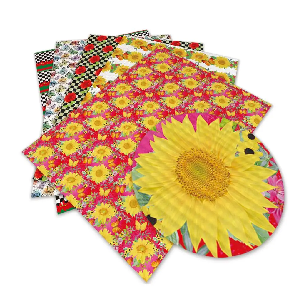 Листы из искусственной кожи с мультяшным принтом для бантов 30 см х 136