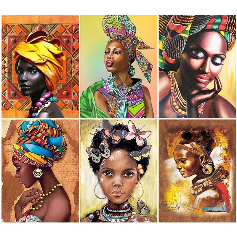 

DIY African women's mural home decoration decorative wallboard poster European figure retro simple living room metal wall plate