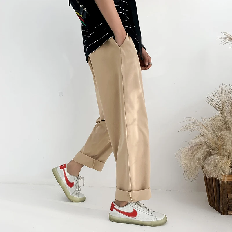 Новинка весна-осень 2019 мужские Модные брендовые свободные штаны в гонконгском