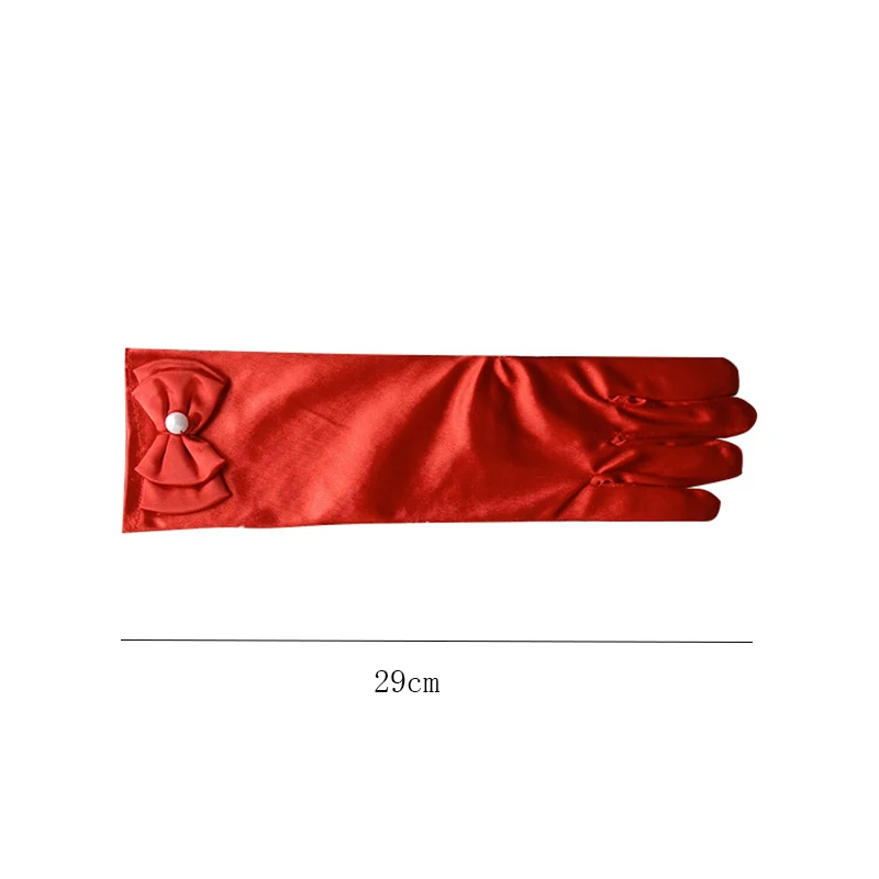 

Long Satin Gloves For Flower Girls White Charm Birthday Party Gloves Kids Children's Gloves Girls Finger Flower Girls Gloves