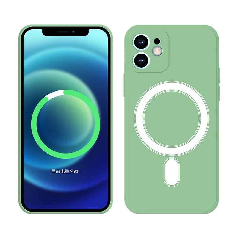 

Magnet Charging Phone Case for IPhone 12 Pro Max Magnetic Luxury Liquid Silicone Cover for11 Pro Protective Cover Shell