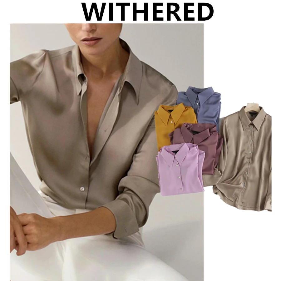 

Женская офисная блузка Maxdutti в английском стиле, многоцветная Модная шелковая Повседневная Блузка, модная рубашка с длинным рукавом, топы, ...