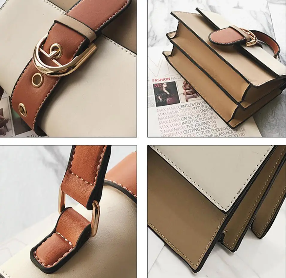 

Women's Designer Handbag 2020 Fashion New High quality PU Leather Women bag Contrast Lady Tote Shoulder Messenger Bag Crossbody