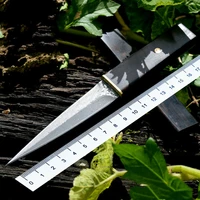 hysenss high quality and hardness outdoor camping tactical knife damascus steel blade ebony handle and scabbard peeling tool