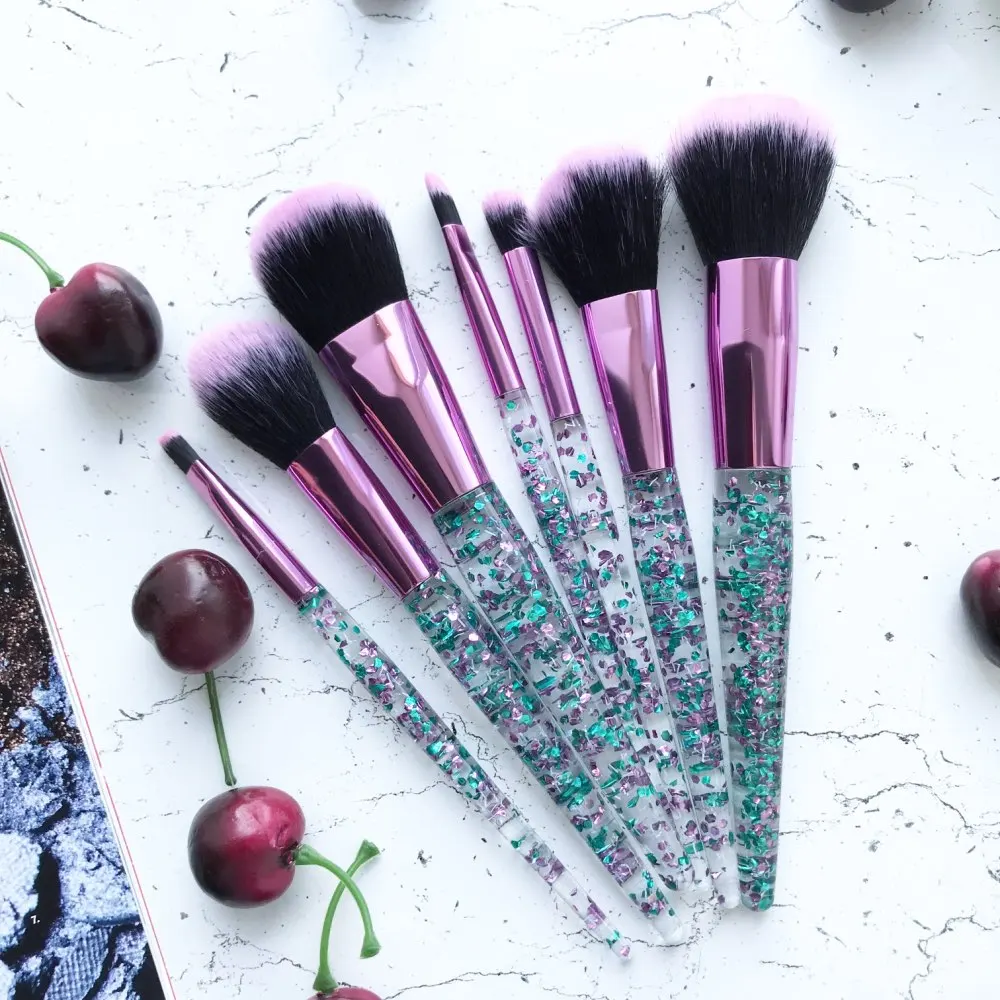 Набор кистей для макияжа 7 шт. бриллиантовый цвет набор основы румян пудры