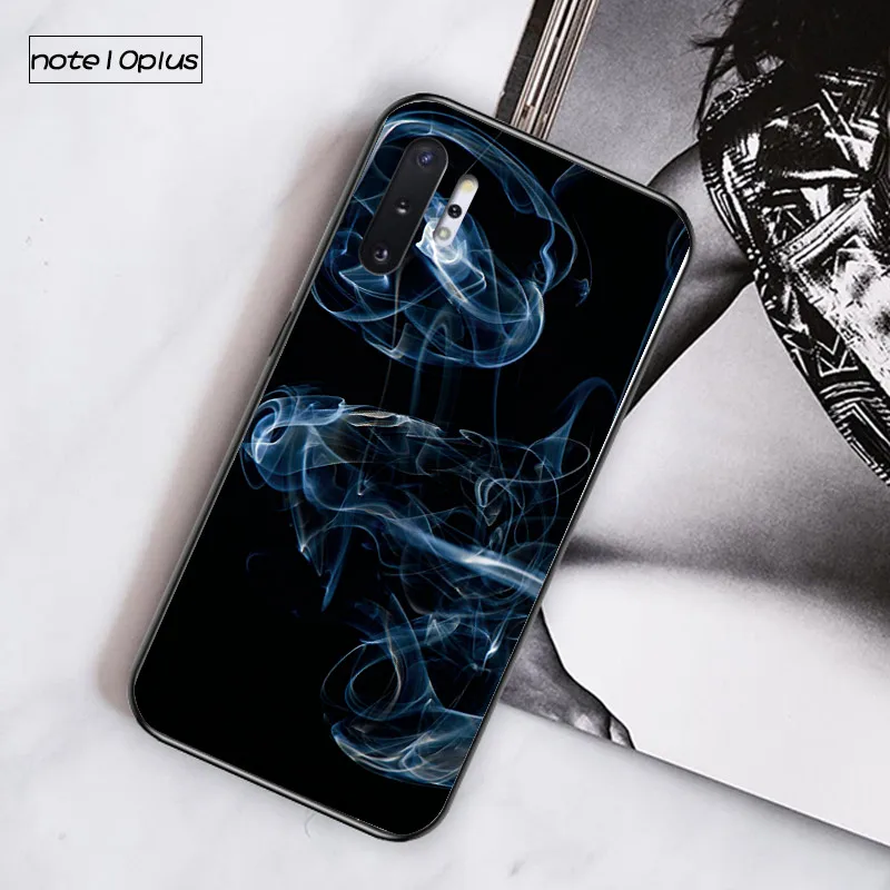 Blue Smoke Чехол для телефона для samsung Galaxy A40 A50 A60 M40 A70 A6S A8S S7 S8 S9 S10 S6edge Plus Note 8 9 Tempered Стекло Мрамор туманность - Color: Blue Smoke