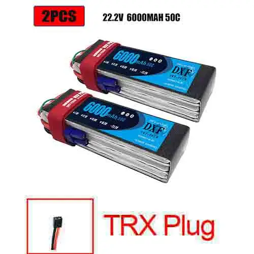 Аккумулятор DXF 7,4 V 22,2 V 6S 2S 5200mah 6000mAh 50C Burst 100C для радиоуправляемого автомобиля квадрокоптера вертолета самолета - Цвет: 2PCS6000SOFTTRX