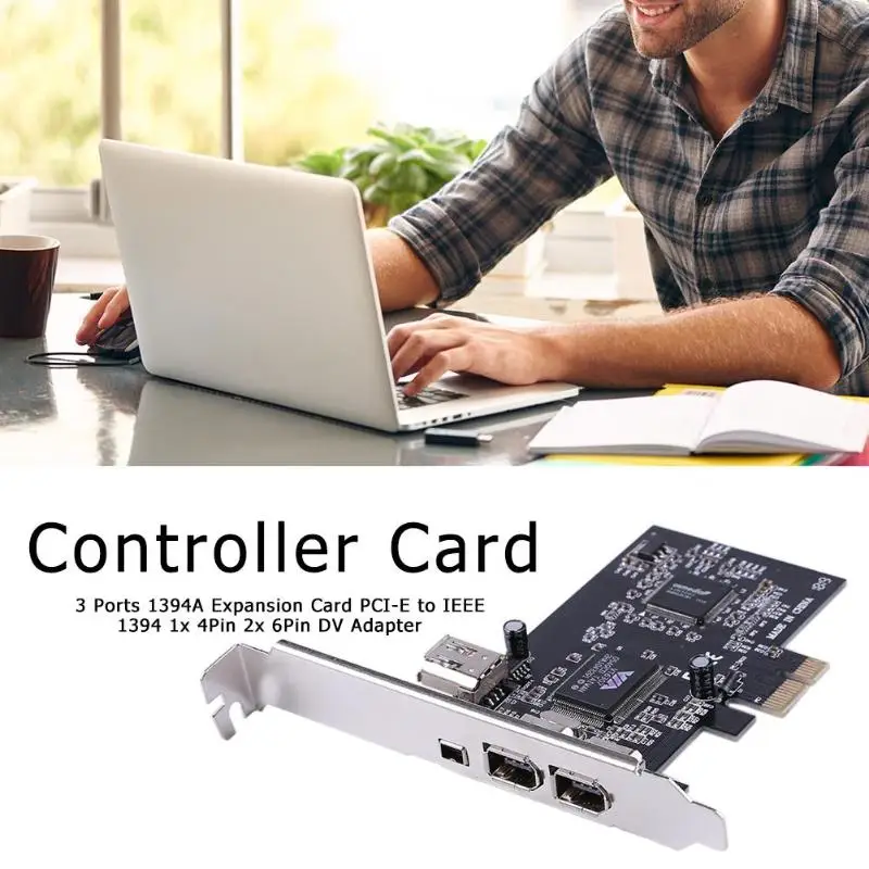 3 порта 1394A Плата расширения PCI E к IEEE 1394 1x 4Pin 2x 6Pin DV адаптер компьютерные компоненты