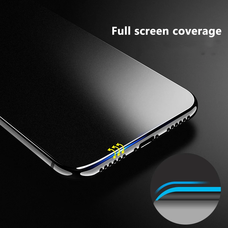 Matte Frosted Full Cover Tempered Glass Screen Protector Film for iPhone14 13 12 11 Pro Max XS XR 8 7 6 Plus SE Anti-fingerprint