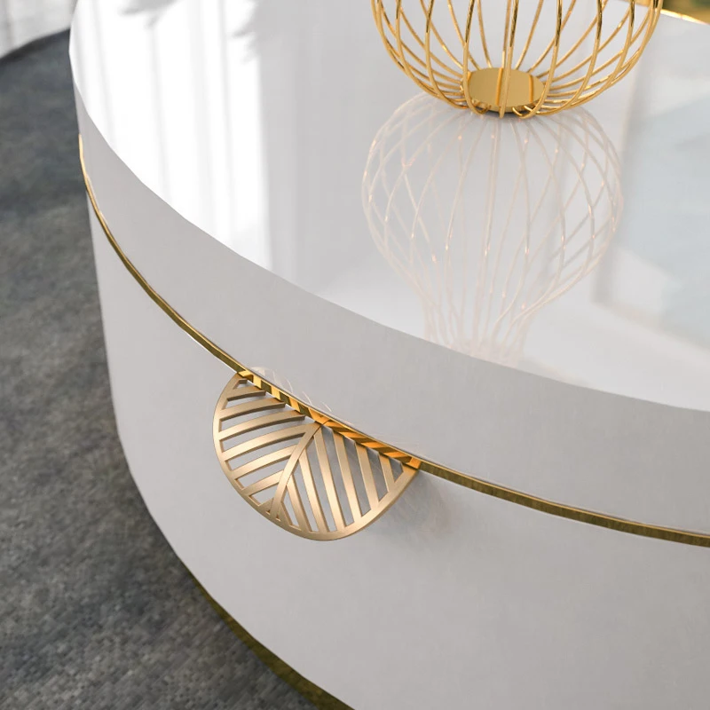 Роскошный овальный мраморный чайный столик в скандинавском стиле светильник