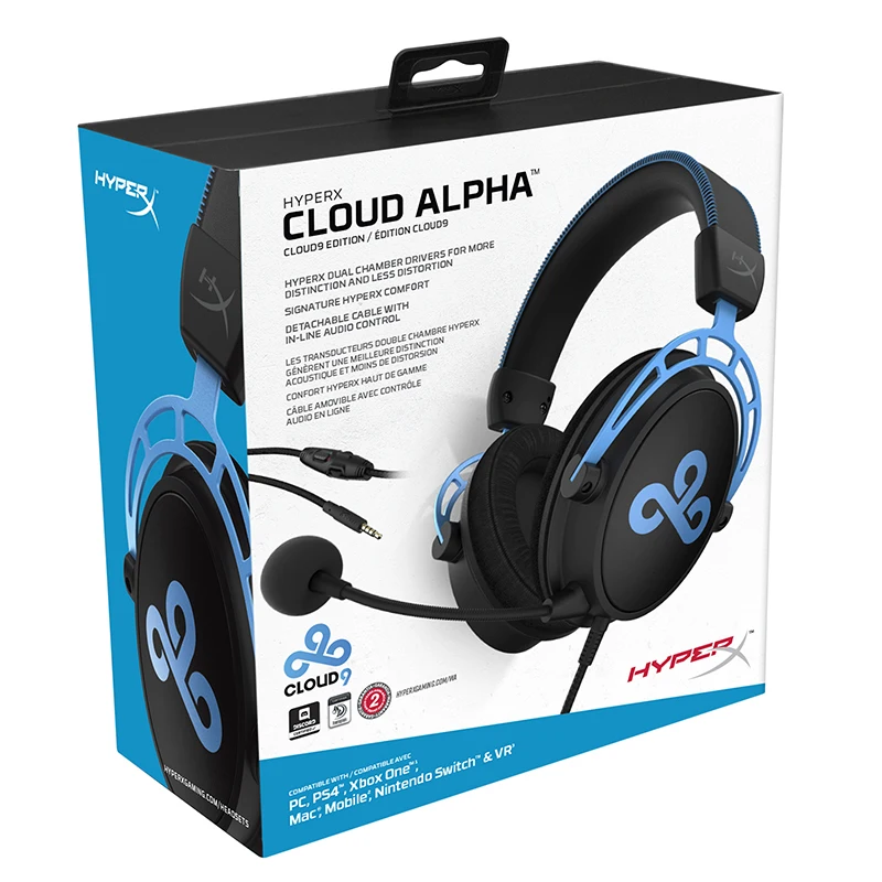 Kingston HyperX Cloud Alpha Cloud9 E sports наушники с микрофоном игровая гарнитура сплав FPS RGB