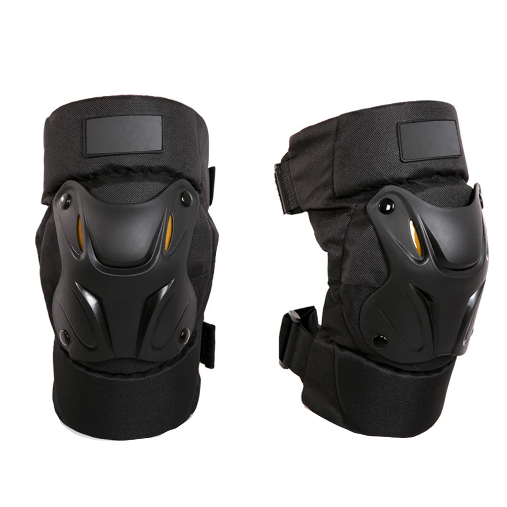 

1 Pair Protective Brace Adjustable Strap Black Anti Fall Ergonomically Shock Resistance Motorcycle Kneepad Guard Gear Universal