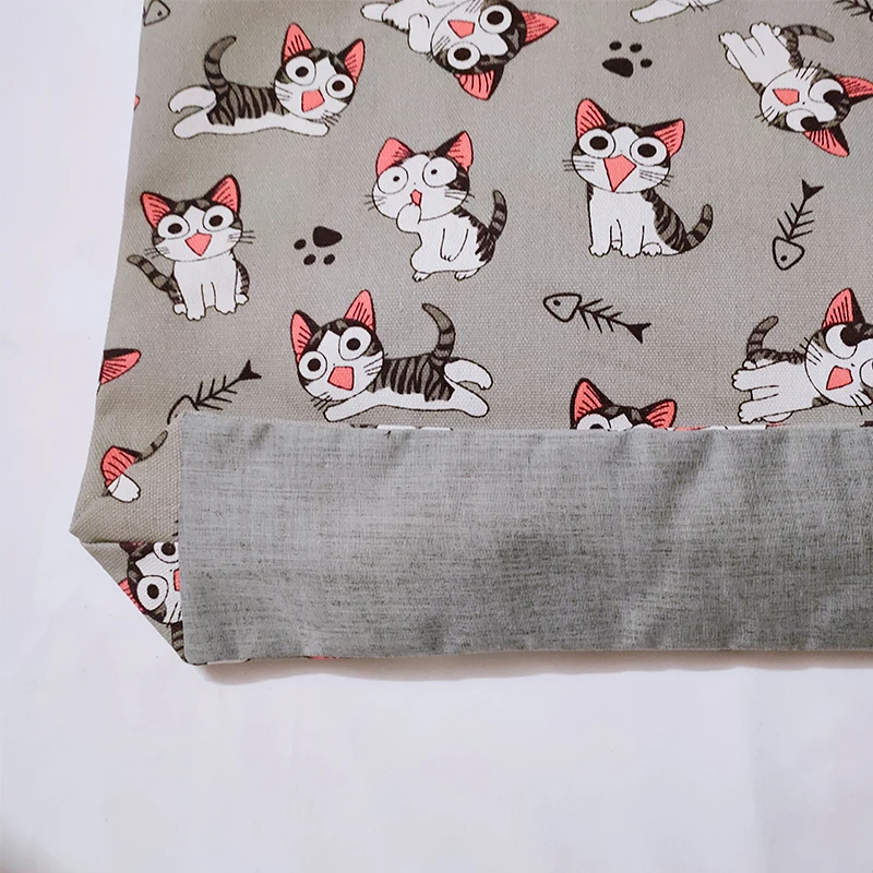 Холщовая Сумка на плечо Chi Cat для женщин вместительная Милая домашняя женская