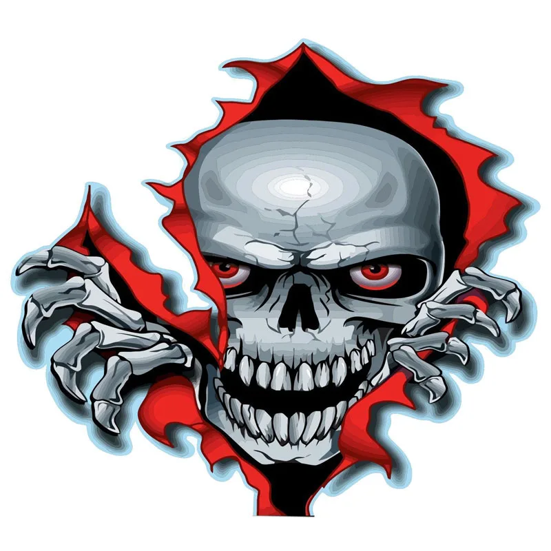 

Classic Personality Car Sticker RED EYED SKULL Decal Auto Motorcycle Parts Waterproof Decoration PVC,15cm*13cm