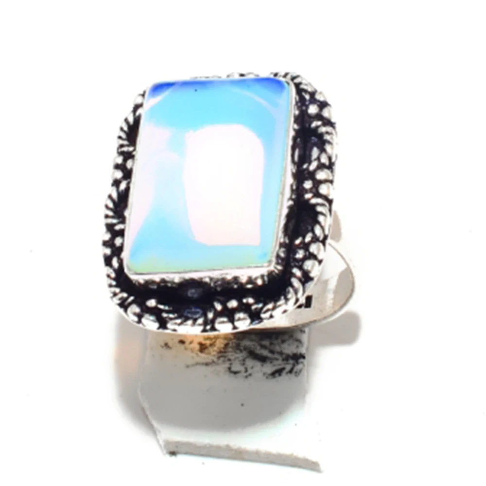 Кольцо из опалитового серебра с покрытием меди подарок ручной работы для женщин