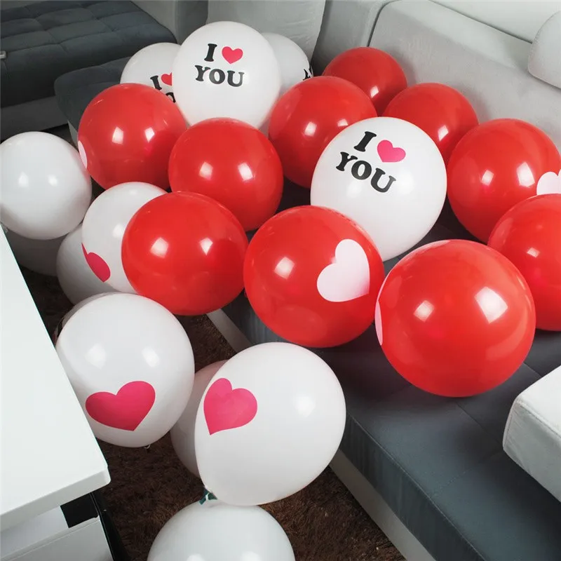 

10pcs/lot 12 Inch Red Love Heart Latex Balloons Wedding Confession Anniversary Decoration Air Balloon Marriage Gift Helium Ball